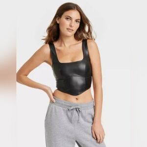 Colsie Faux Leather Corset Size XL